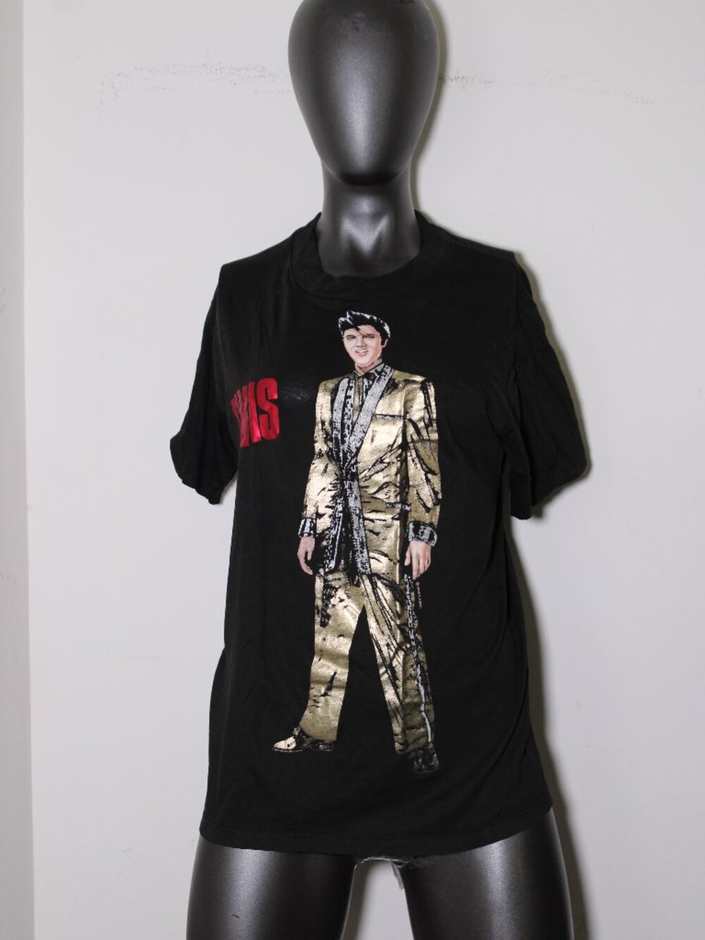 Vintage 1989 Elvis Presley Metallic Gold Suit Graphic Tee - M